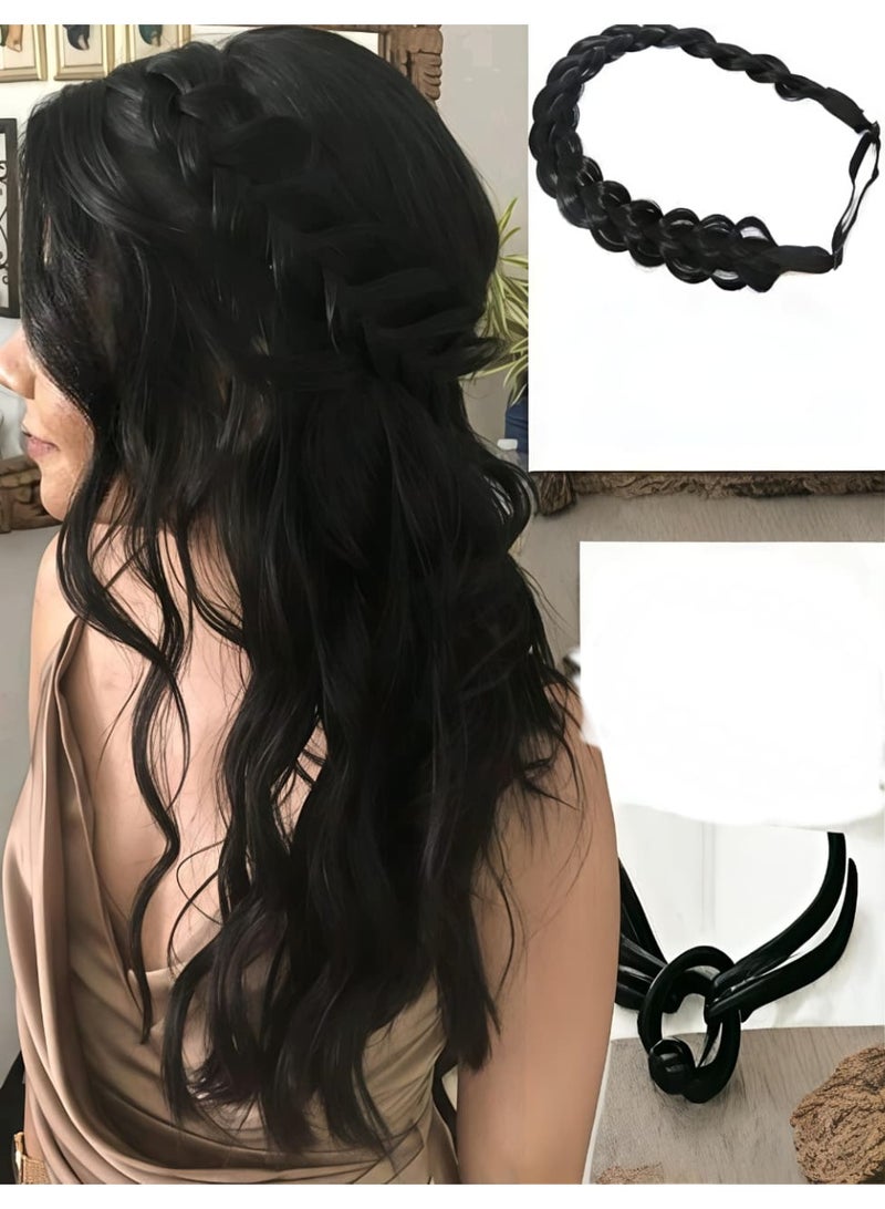 Shein Synthetic Adjustable Handmade Braided Headband HighTemperature Synthetic Braided Headband - Image 1